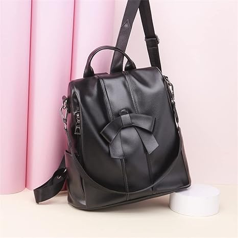 Ladies Backpack Leather Women Shoulder Bag Large Travel Bag Rucksack, 1