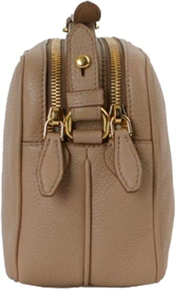 Crossbody Bag Handbag For Women - Beige Vitello Phenix Leather Double Zip Crossbody Bag 1BH079 Bags For Women