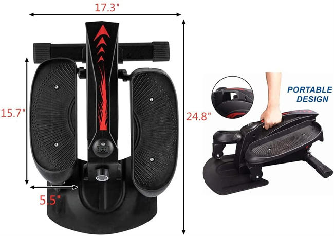 Mini Elliptical Machine Under Desk Elliptical Bike Display Monitor and Adjustable Resistance Whisper Quiet Mini Seated Exercise Equipment for Home Office Workout