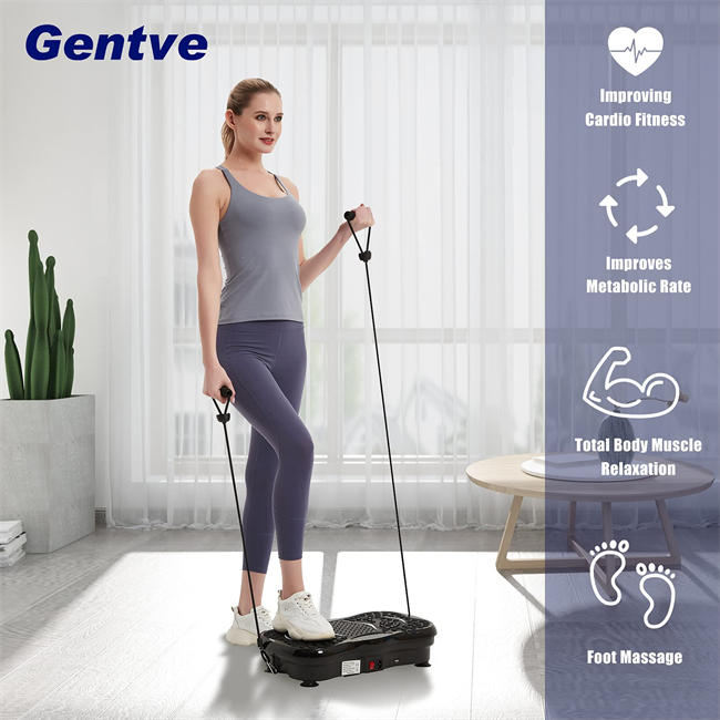 Vibration Plate Exercise Machine - Whole Body Workout Machine ，Fitness Vibration Platform Machine for Weight Loss & Foots Massage with Loop Bands + Bluetooth + Remote, 99 Levels