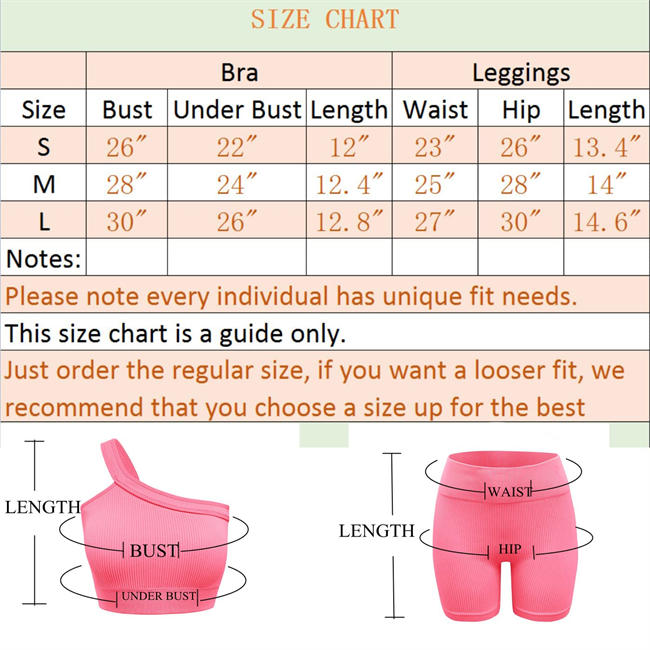 Two Piece Workout Set for Women, Sexy One Shoulder Matching Crop Tank Top Set Outfits for Women