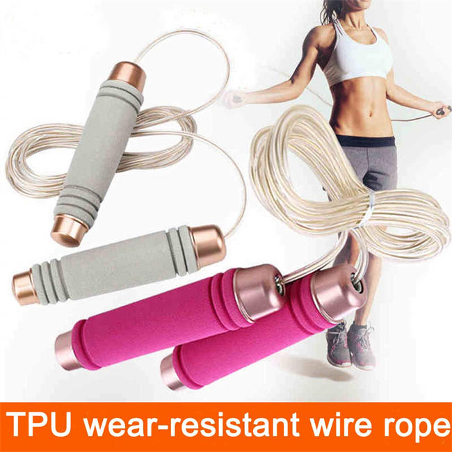 Weighted Jump Rope for Handle,Adjustable TPU Wire Rope with Bearing Comfortable Foam Handle Skipping Rope for Workout and Fitness Training for Men Women and Kids