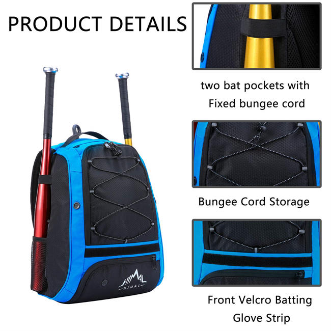 Baseball Bag - Bat Backpack for Baseball, T-Ball & Softball Equipment & Gear for Youth and Adults | Holds Bat, Helmet, Gloves and Cleats | Shoes Compartment & Fence Hook